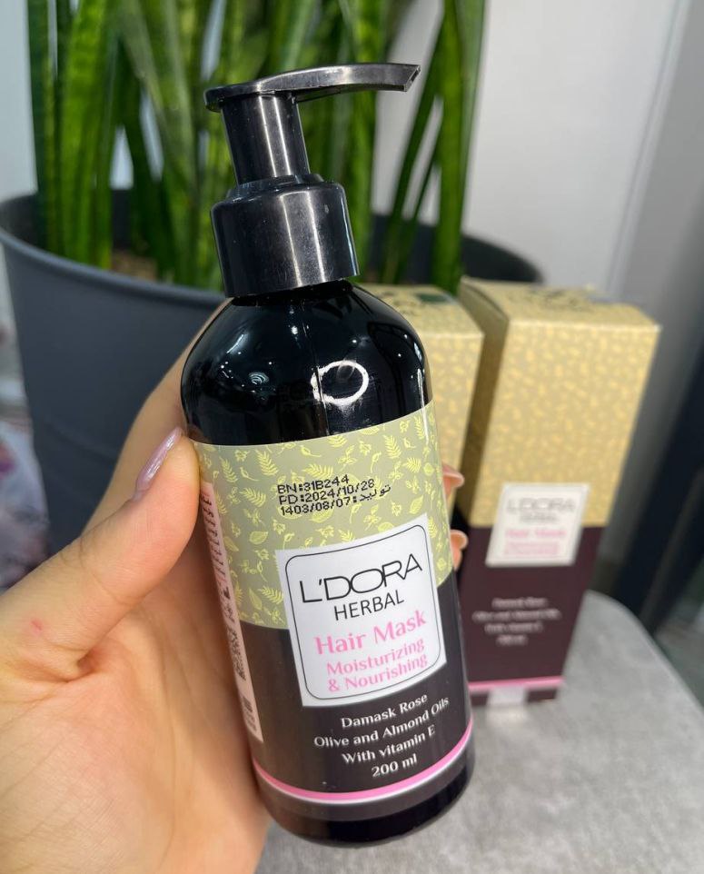 ماسک موی تقویت‌کننده لدورا مدل Herbal | مخصوص موهای آسیب‌دیده